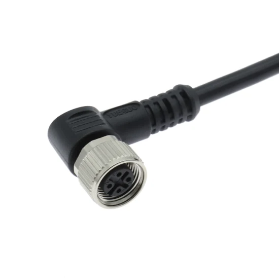 M12 Cable Straight Female Head Hole Plug with Wire 2 M Connecting Wire M12 Waterproof Connector