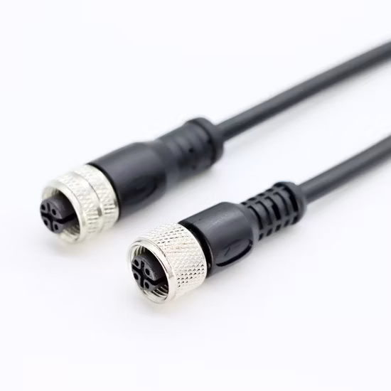 M12 Cable Straight Female Head Hole Plug with Wire 2 M Connecting Wire M12 Waterproof Connector