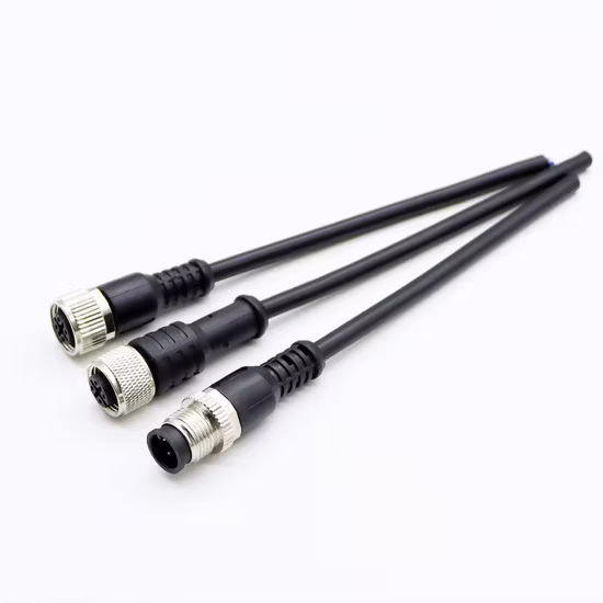 M12 Cable Straight Female Head Hole Plug with Wire 2 M Connecting Wire M12 Waterproof Connector