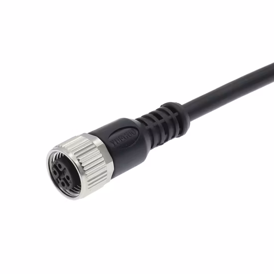 M12 Cable Straight Female Head Hole Plug with Wire 2 M Connecting Wire M12 Waterproof Connector