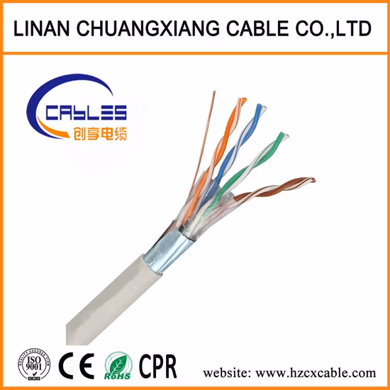 Solid Copper Conductor Cat5e FTP Ethernet Cable for Optimal Data Transfer