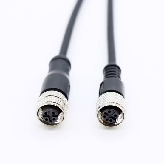 M12 Cable Straight Female Head Hole Plug with Wire 2 M Connecting Wire M12 Waterproof Connector